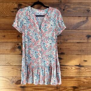 Loft Floral Flounce Shirtdress size XXSP